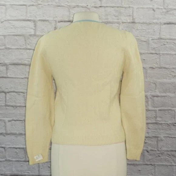 Vintage 50s Wool Hand Painted Cardigan Sweater - Picture 3 of 7